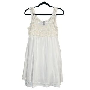 Women’s White Crochet Lace Dress with Slip Bohemian Style Country Concert Cowboy